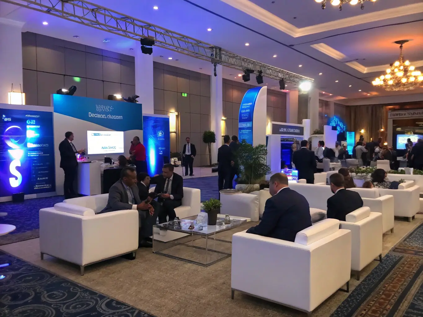 A photo of a corporate event in full swing, highlighting the personalized themes and engaging atmosphere created by Event Pro Warszawa.